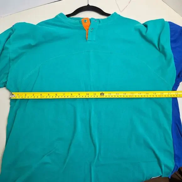 Pierre Cardin, Multi Color Blue and Teal quarter Button Down Shirt, L Men's - Picture 5 of 7